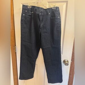 Denim&Co Women's High-Rise Dark Blue Stretch Capri Jeans